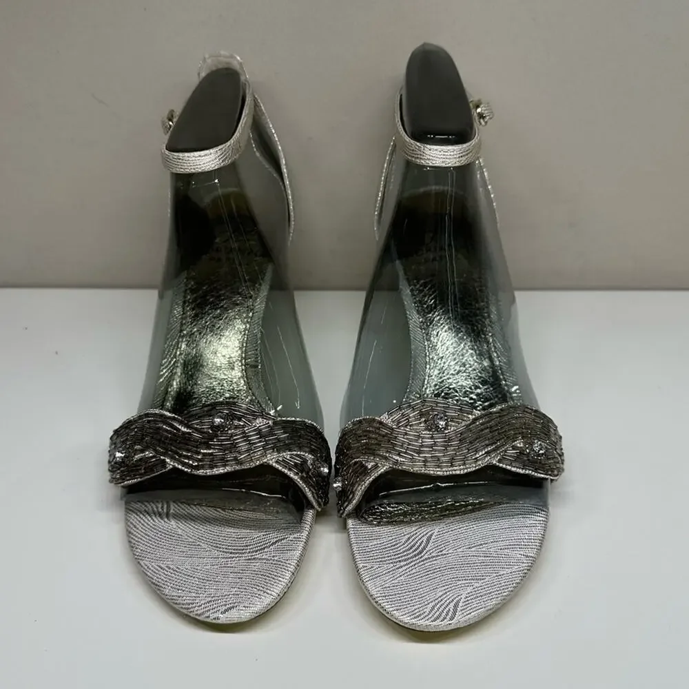 NWB | Adrianna Papell | Aerin Dress Sandal | Pearl Wave Metal | 6.5 M US